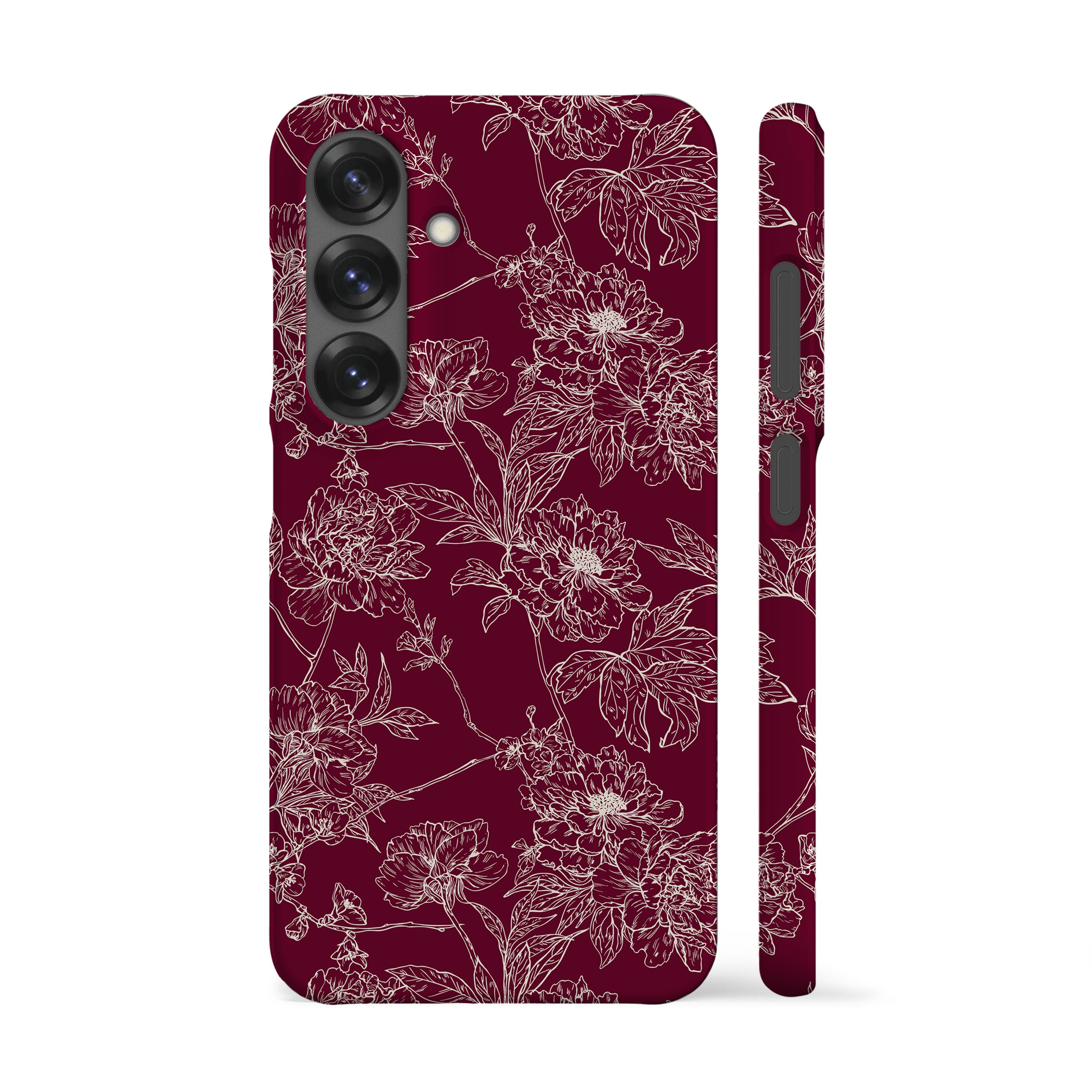 Classic Burgundy Flowers Phone Case