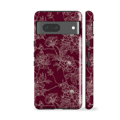 Classic Burgundy Flowers Phone Case