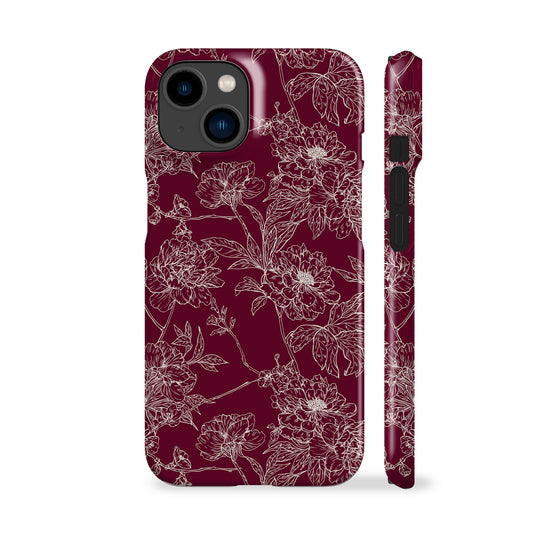 Classic Burgundy Flowers Phone Case