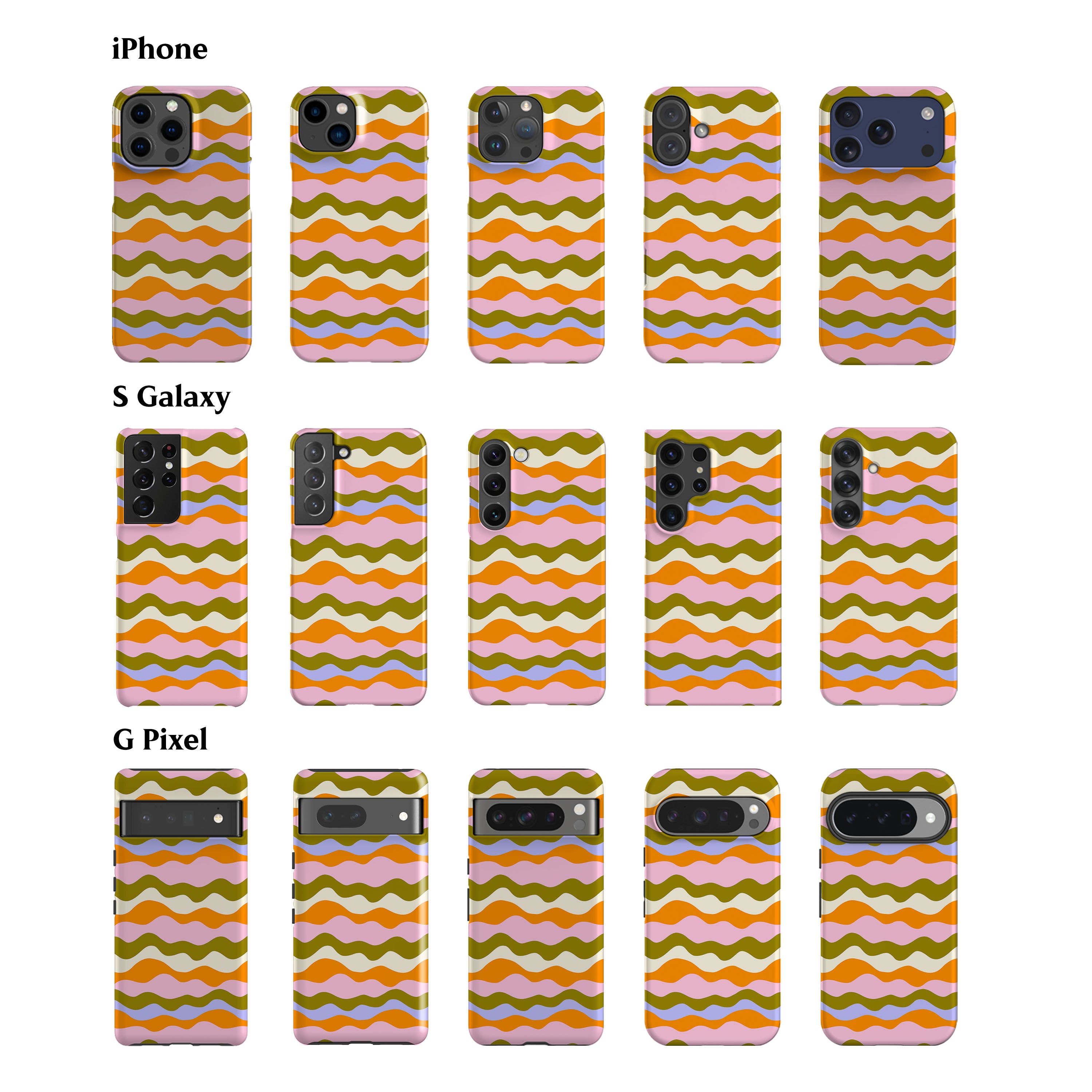 Club Sol Waves Moss Orange Phone Case