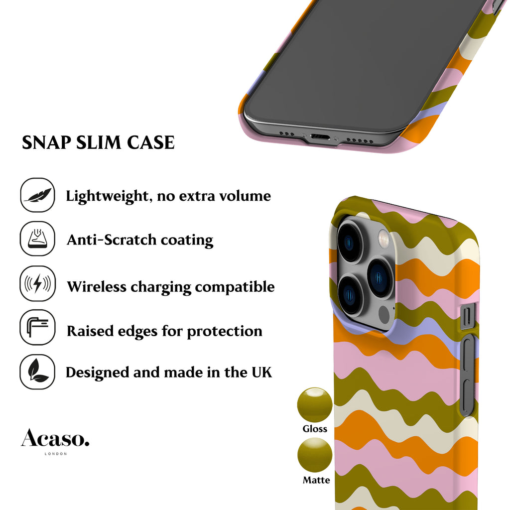 Club Sol Waves Moss Orange Phone Case