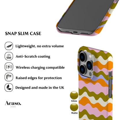 Club Sol Waves Moss Orange Phone Case