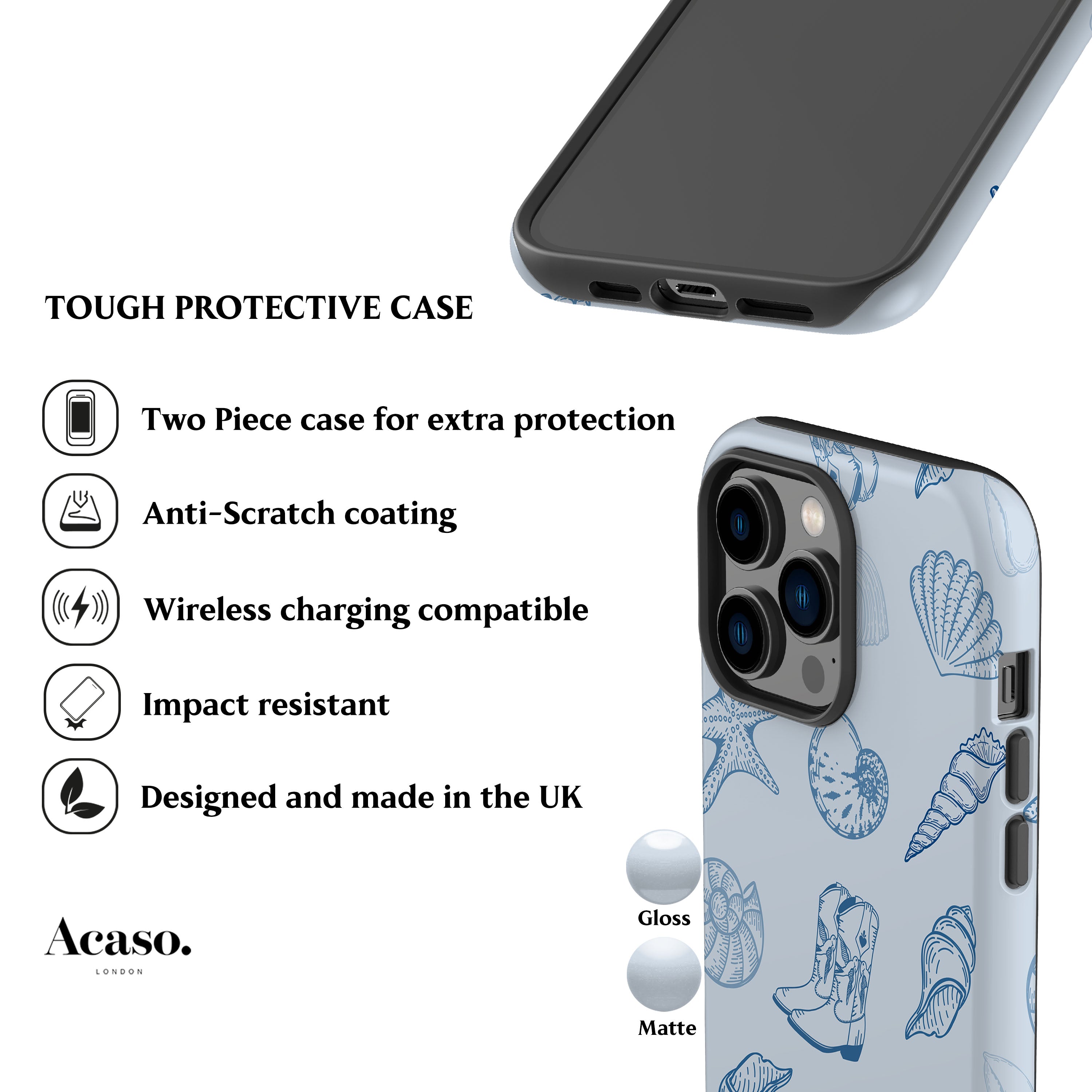 Coastal Cowgirl Blue Phone Case