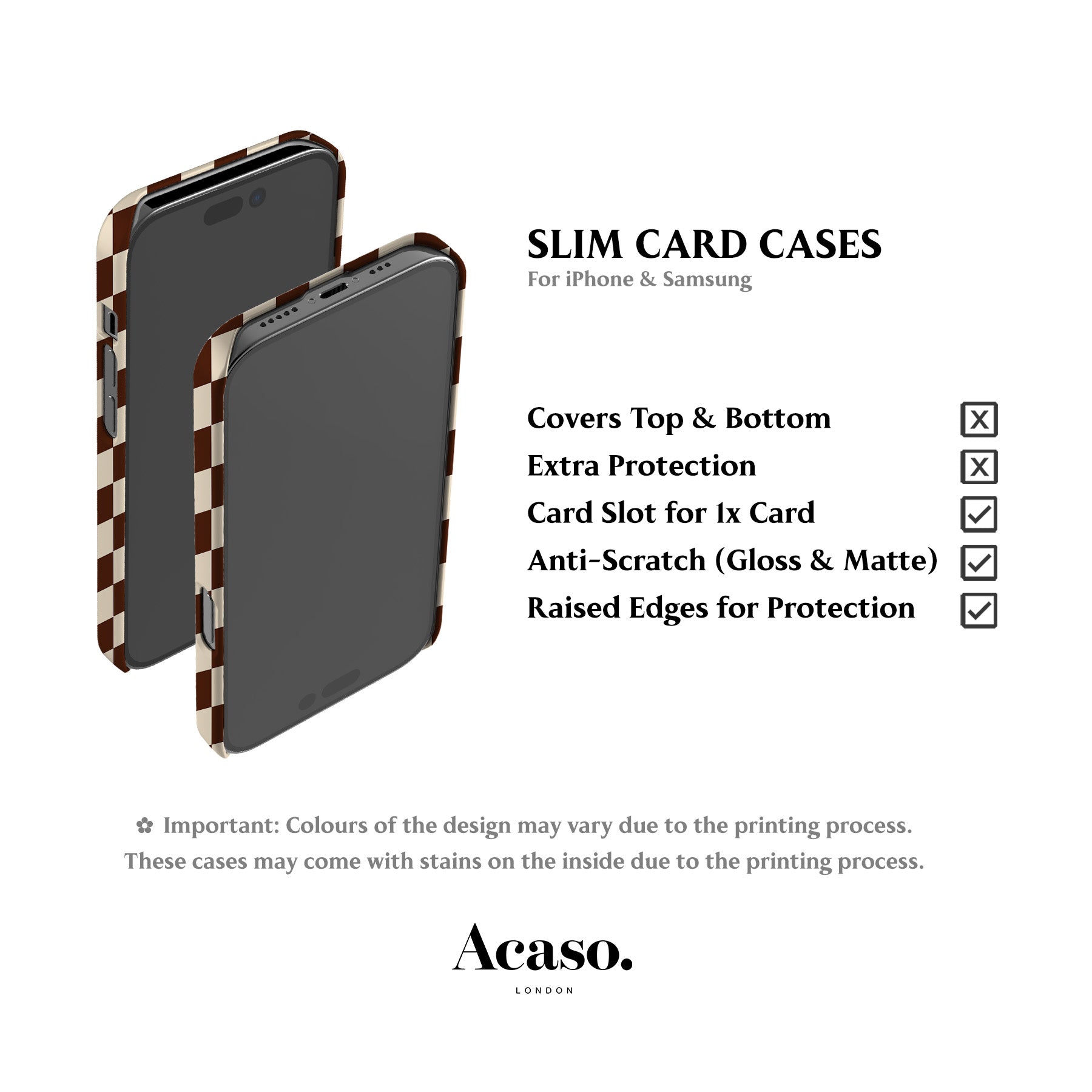 Cocoa Brown Checkered Card Case