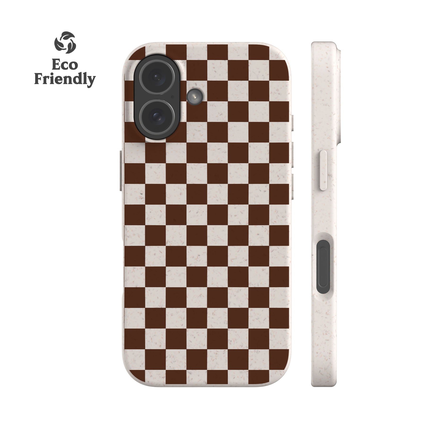Cocoa Brown Checker Eco-Friendly Phone Case