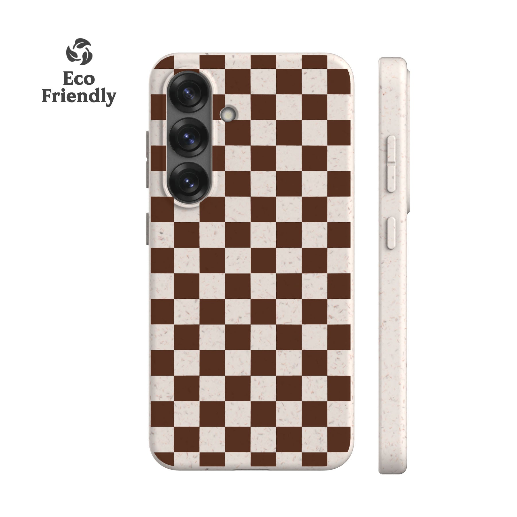 Cocoa Brown Checker Eco-Friendly Phone Case