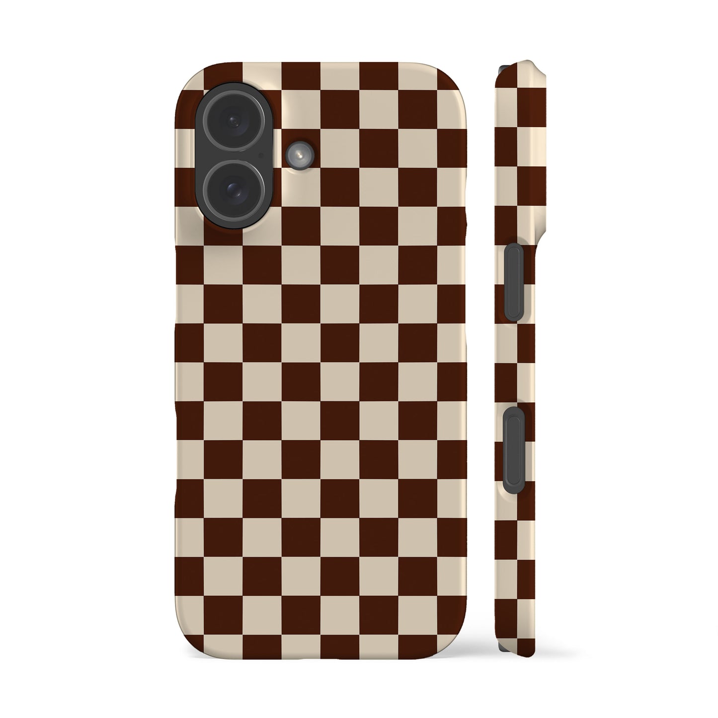 Cocoa Brown Checkered Phone Case