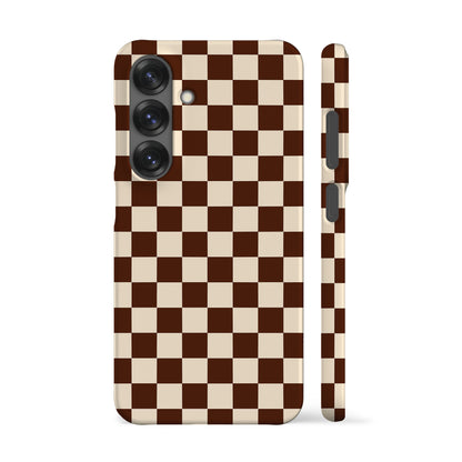 Cocoa Brown Checkered Phone Case