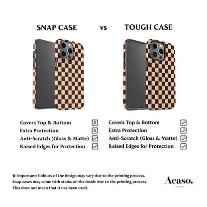 Cocoa Brown Checkered Phone Case