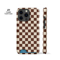 Cocoa Brown Checkered Card Case