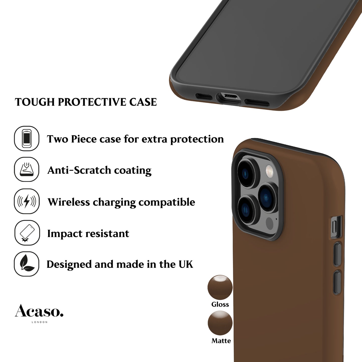 Coffee Brown Solid Phone Case