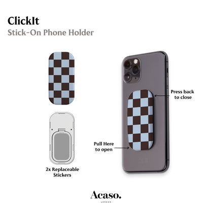 Cool Brown Checker Phone Grip