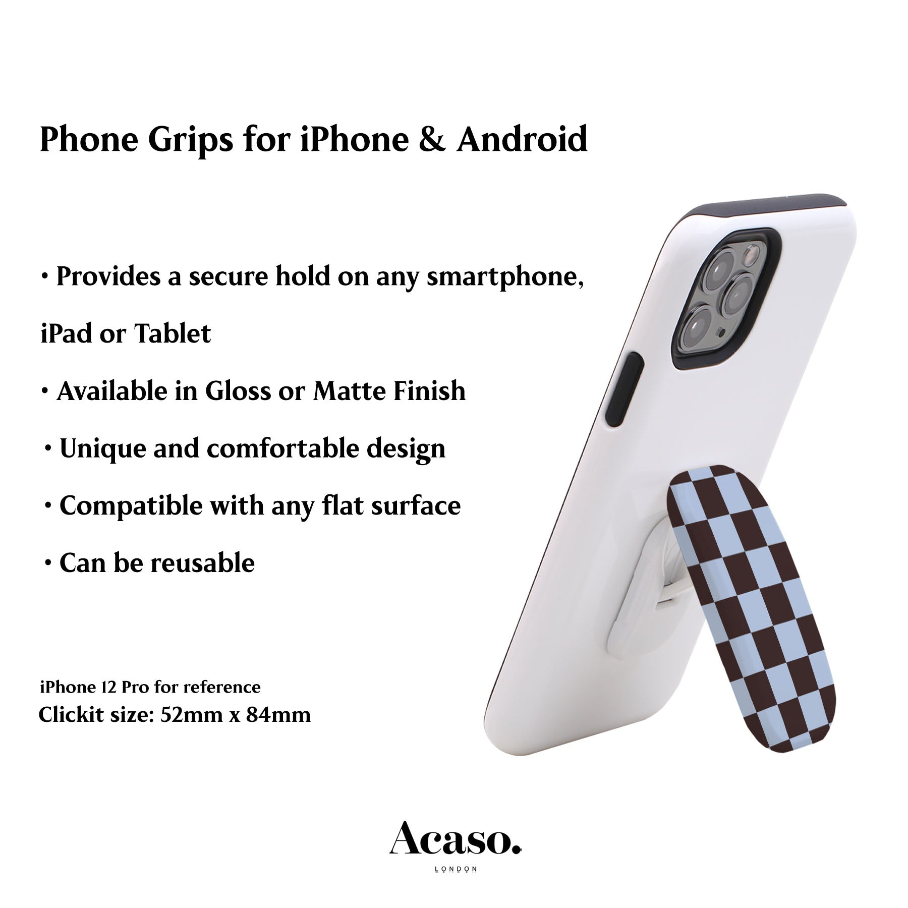 Cool Brown Checker Phone Grip