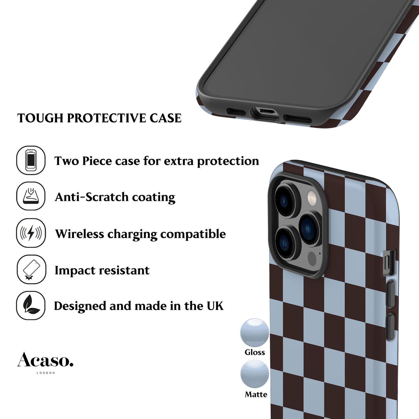 Cool Brown Checker Phone Case