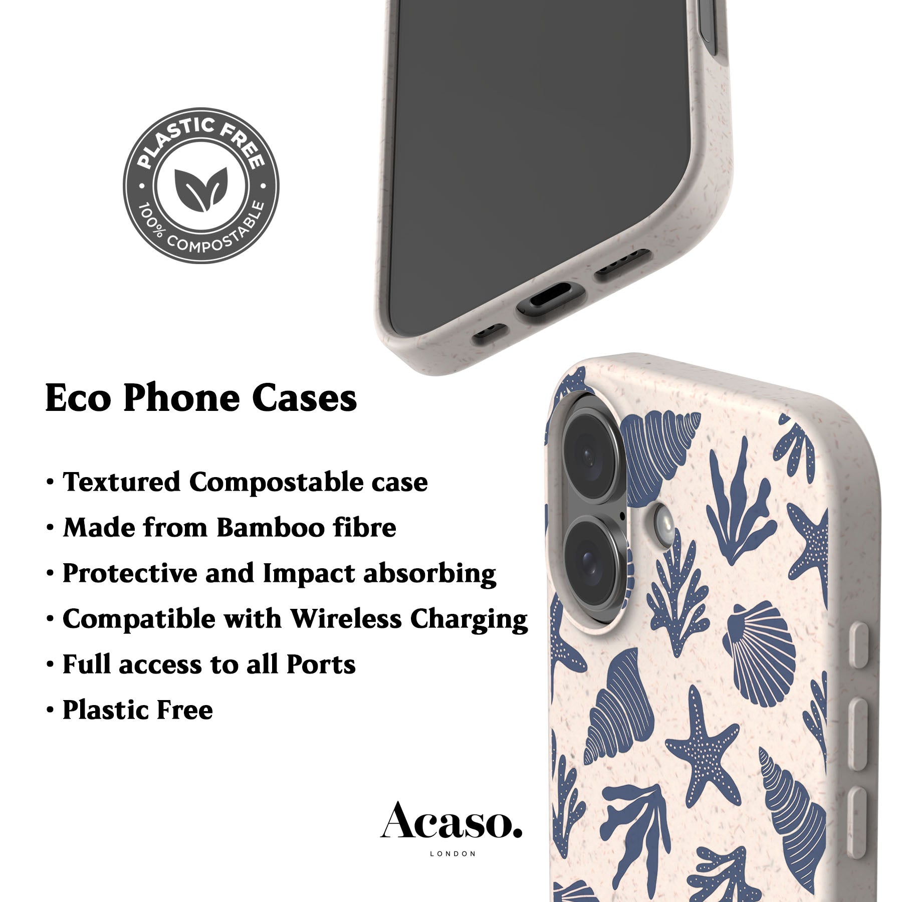 Corals and Shells Eco-Friendly Phone Case