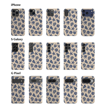 Corals and Shells Blue Phone Case