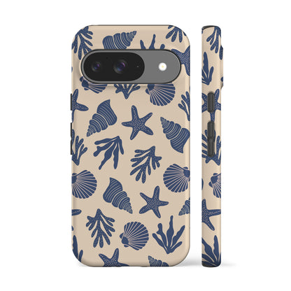 Corals and Shells Blue Phone Case