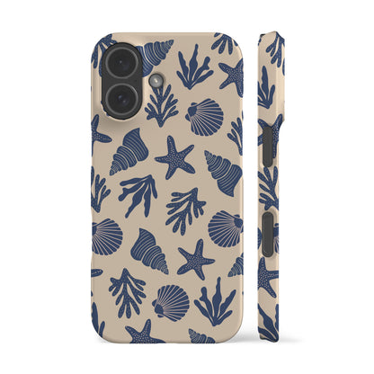 Corals and Shells Blue Phone Case