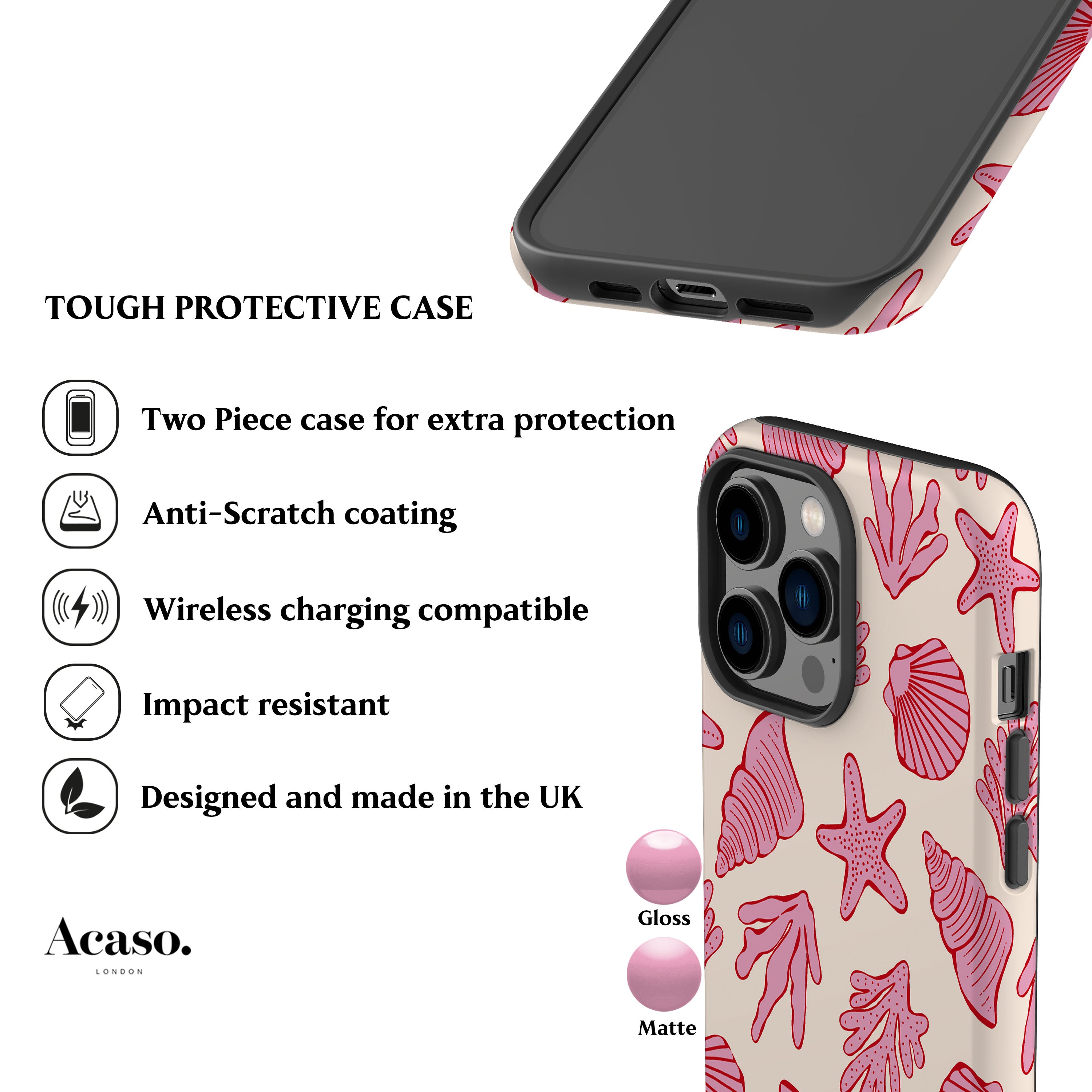 Corals and Pink Shells Phone Case