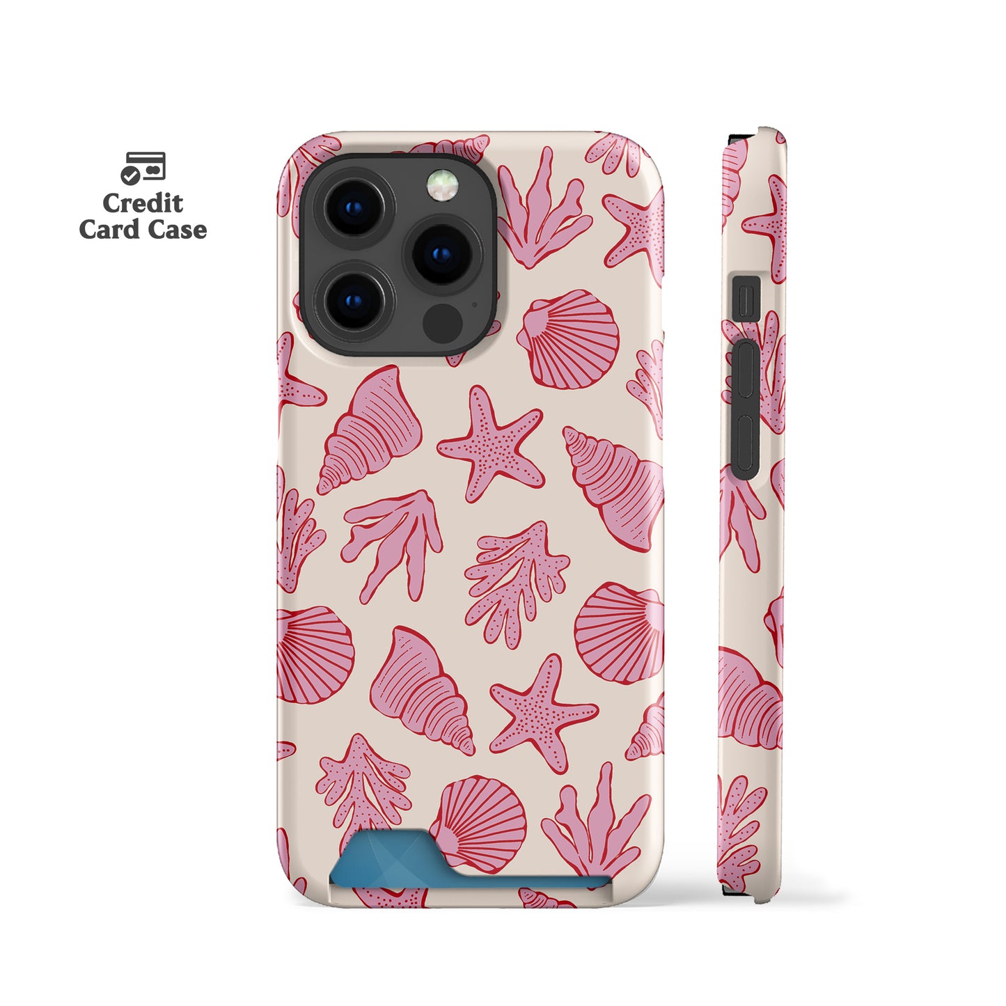 Corals and Pink Shells Card Case