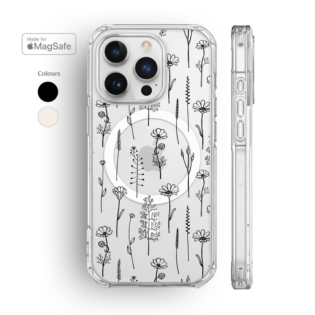 Cottage Flowers Clear MagSafe iPhone Case