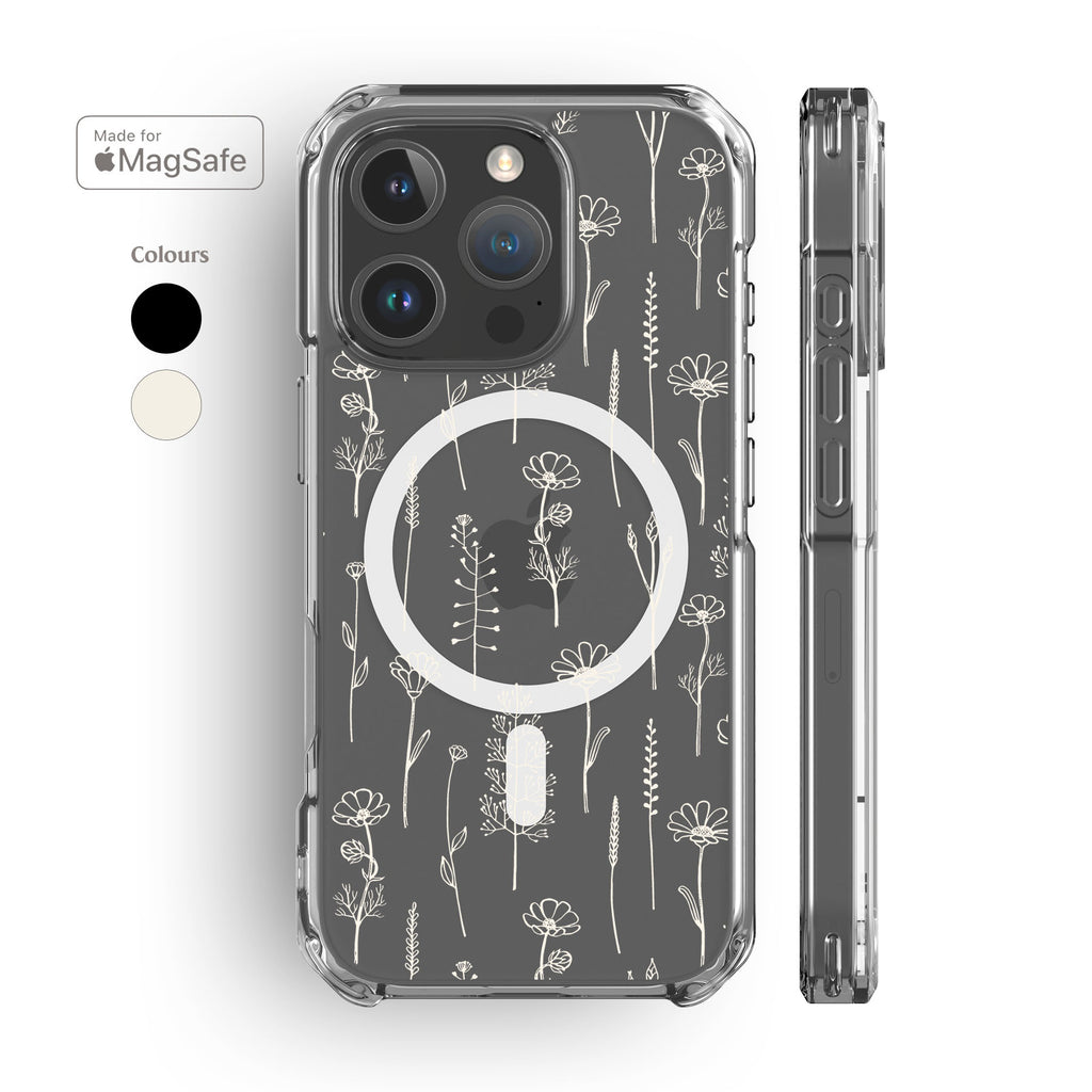 Cottage Flowers Clear MagSafe iPhone Case
