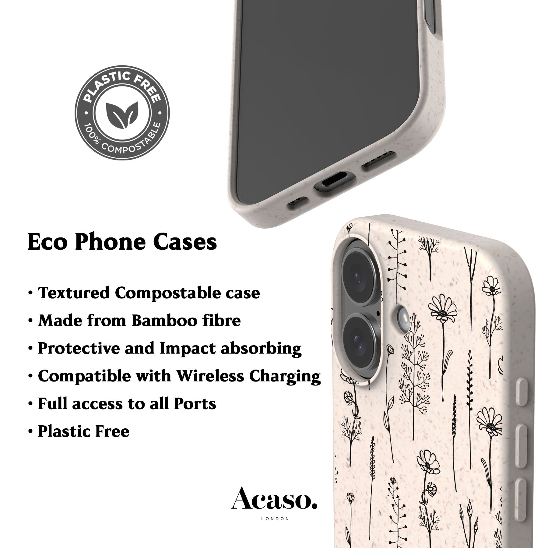 Cottage Flowers Eco-Friendly Phone Case