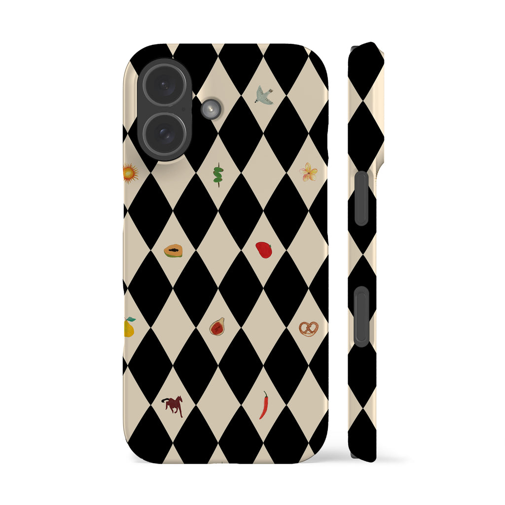 Spring Fair Checker Black Phone Case