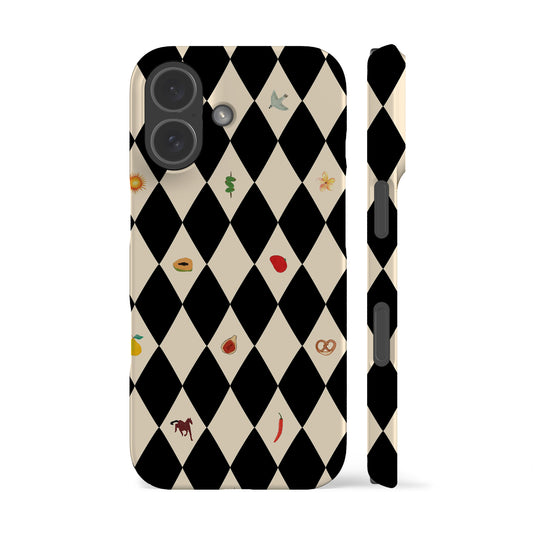 Spring Fair Checker Black Phone Case