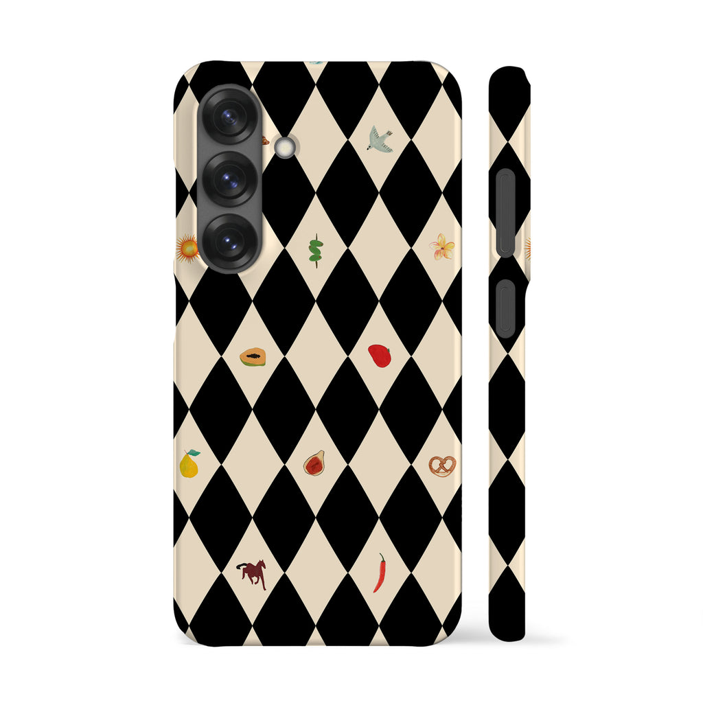 Spring Fair Checker Black Phone Case