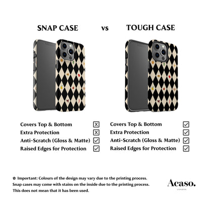 Spring Fair Checker Black Phone Case