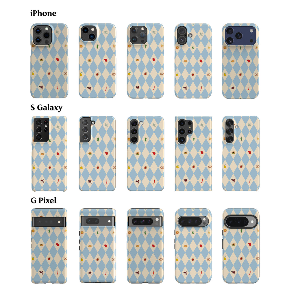 Spring Fair Checker Blue Phone Case