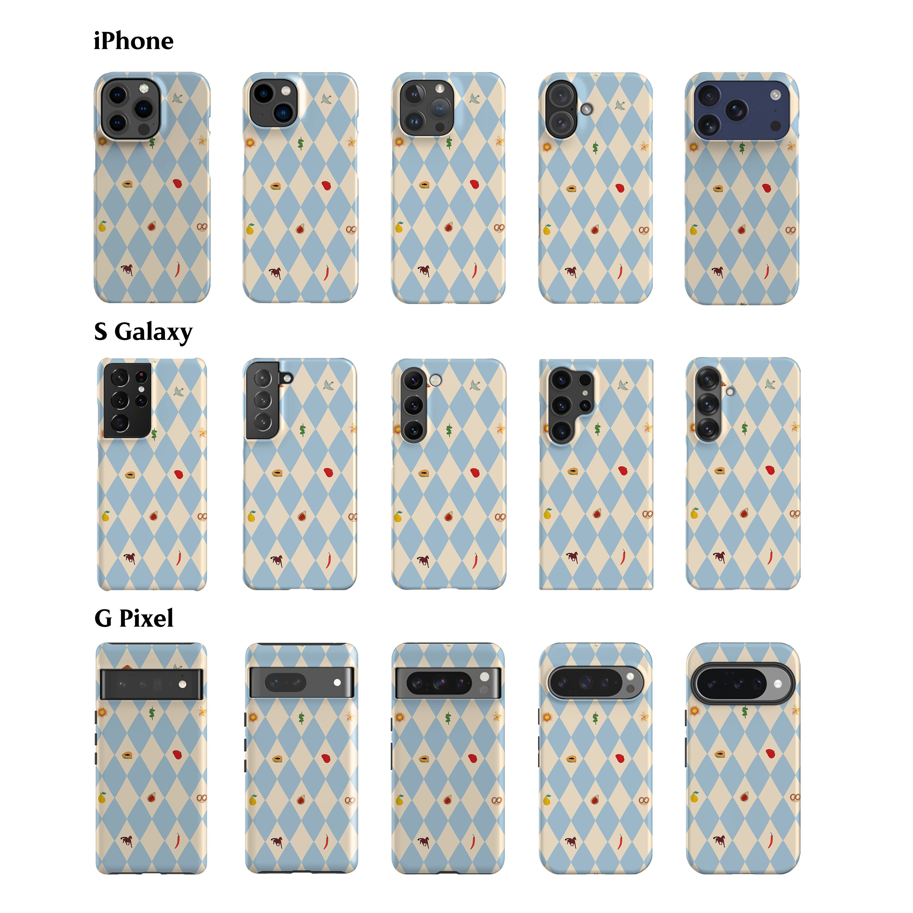Spring Fair Checker Blue Phone Case