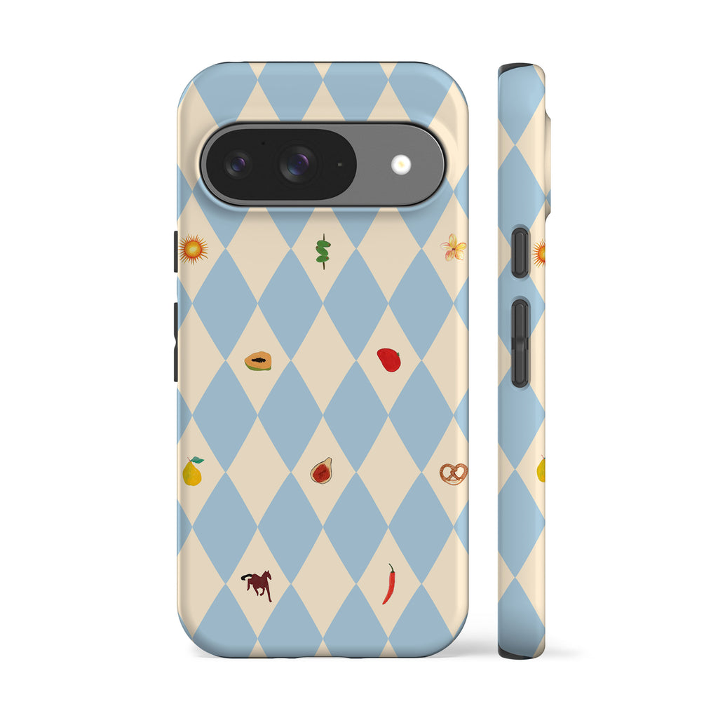 Spring Fair Checker Blue Phone Case
