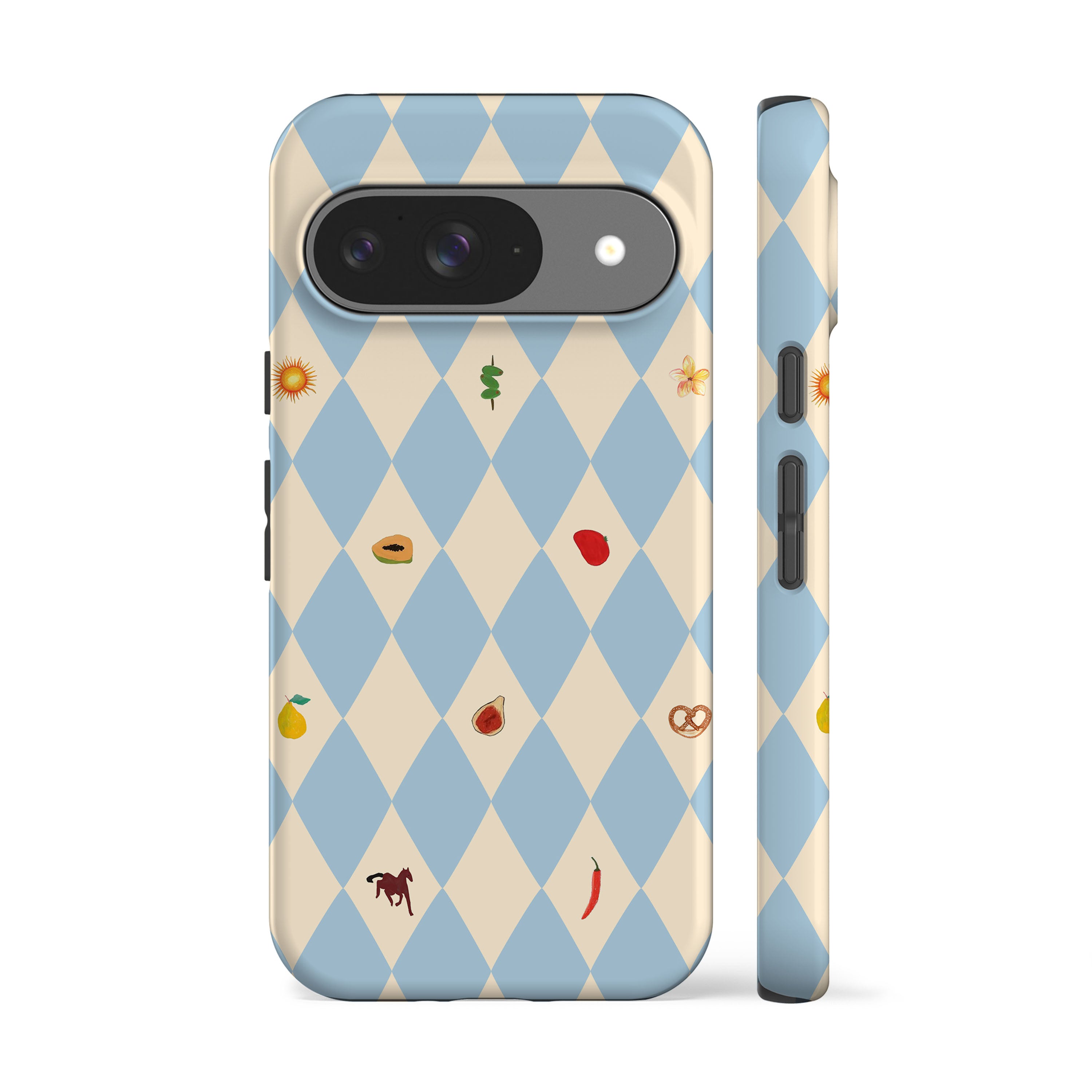 Spring Fair Checker Blue Phone Case