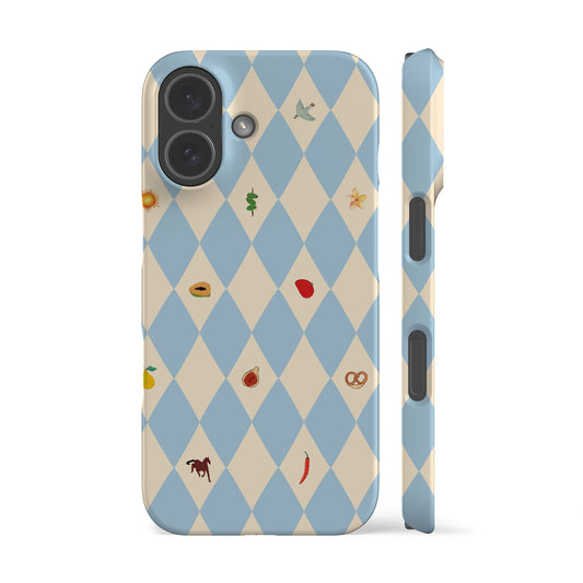 Spring Fair Checker Blue Phone Case