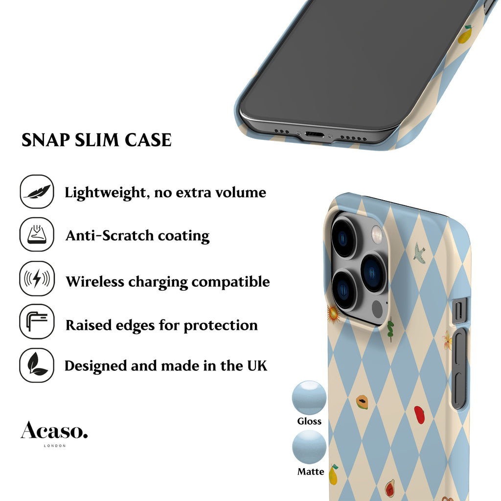 Spring Fair Checker Blue Phone Case