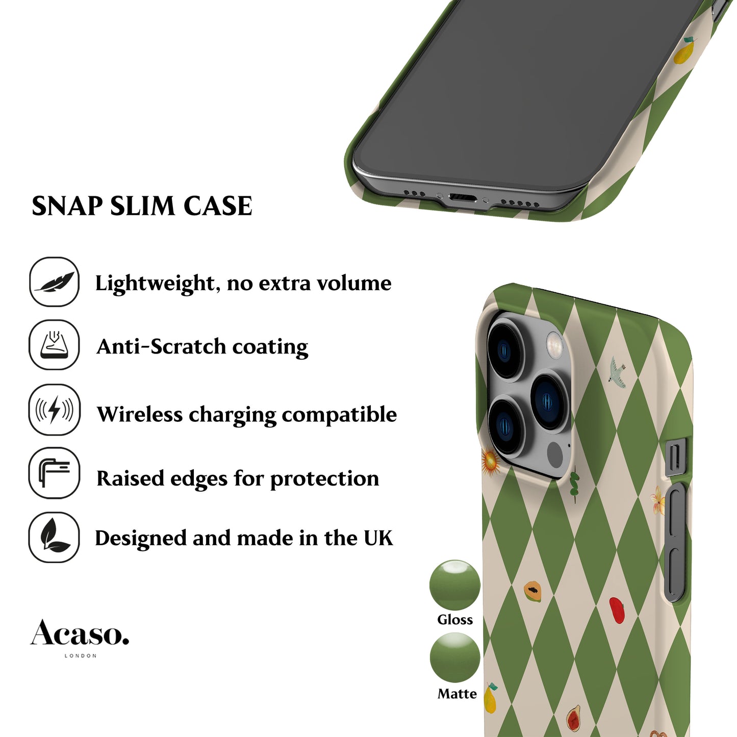 Spring Fair Checker Green Phone Case