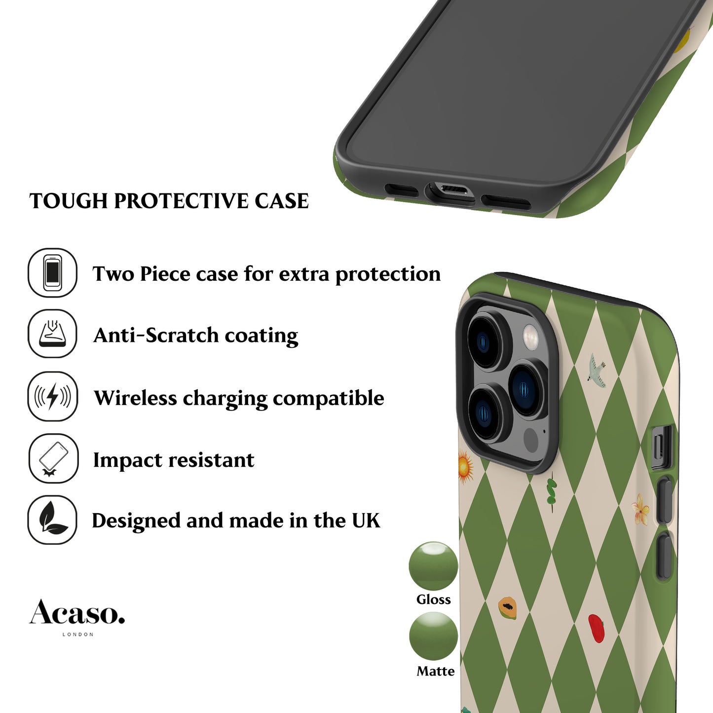 Spring Fair Checker Green Phone Case