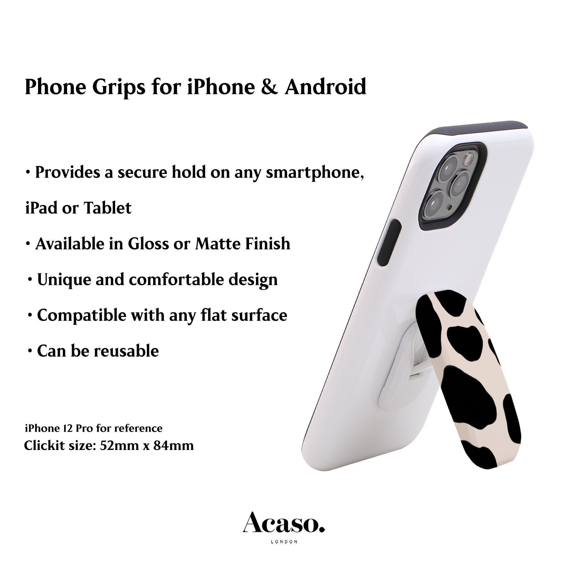 Cow Print Phone Grip