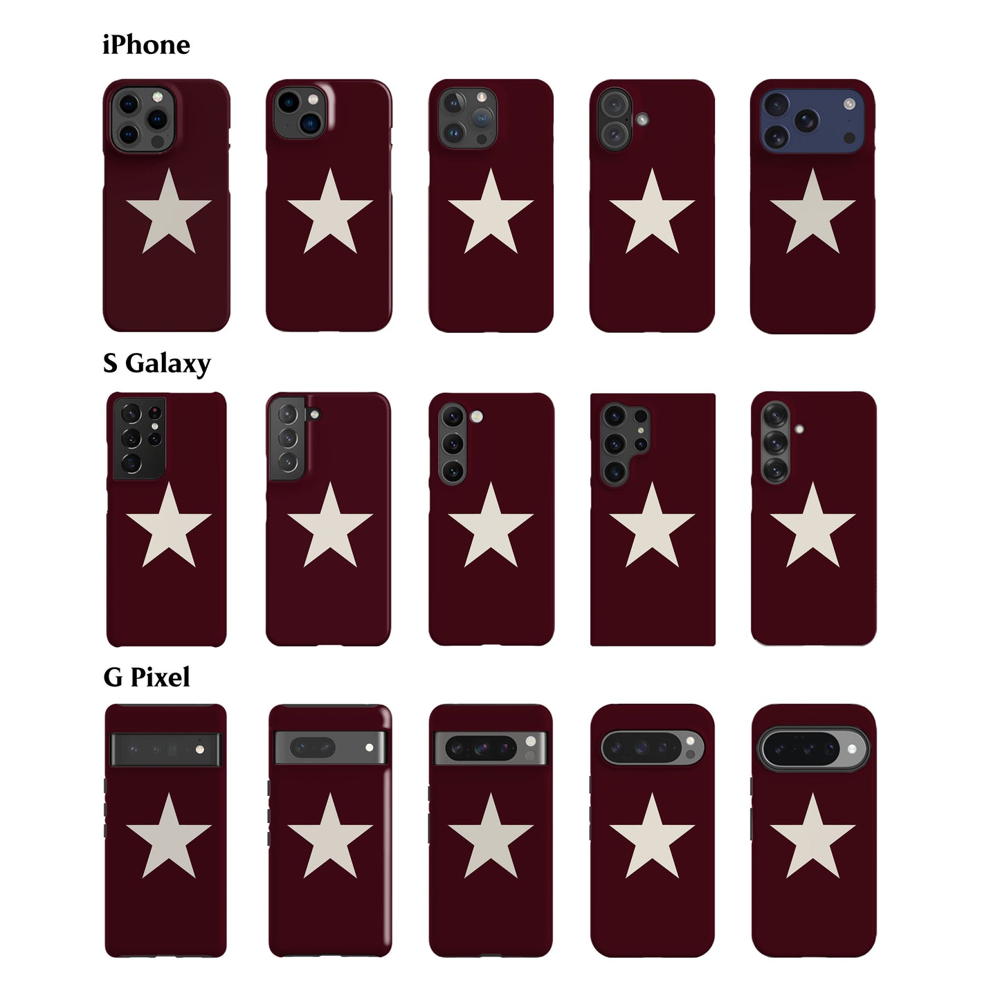 Star Dark Maroon Phone Case