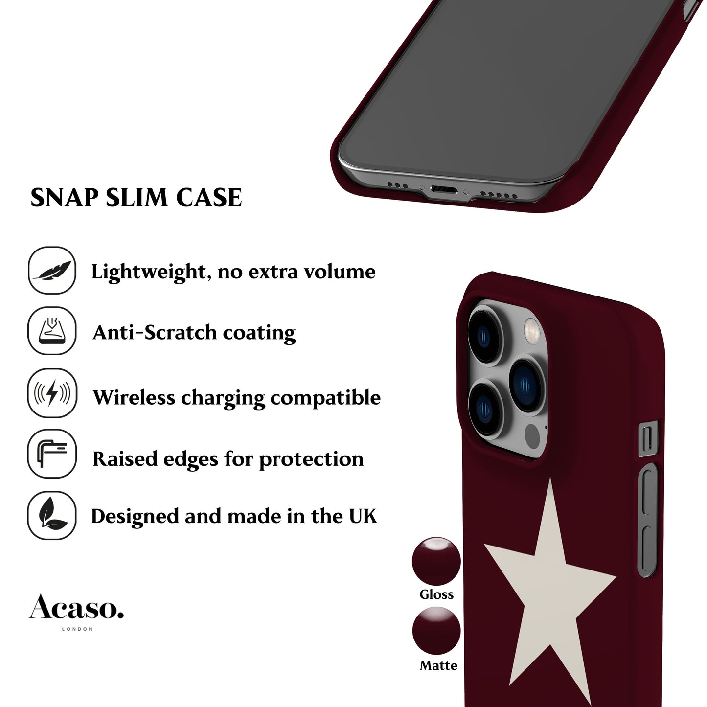 Star Dark Maroon Phone Case