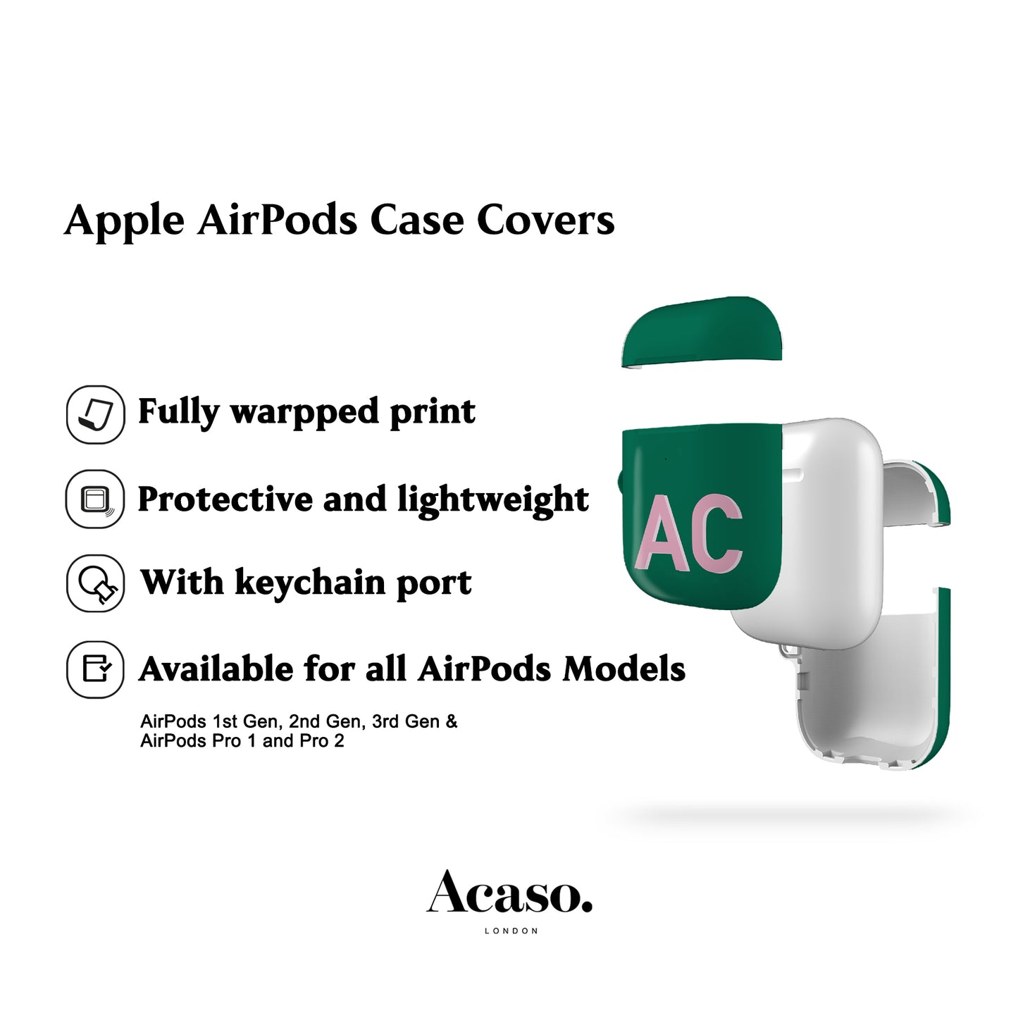 Custom Green AirPods Case Cover