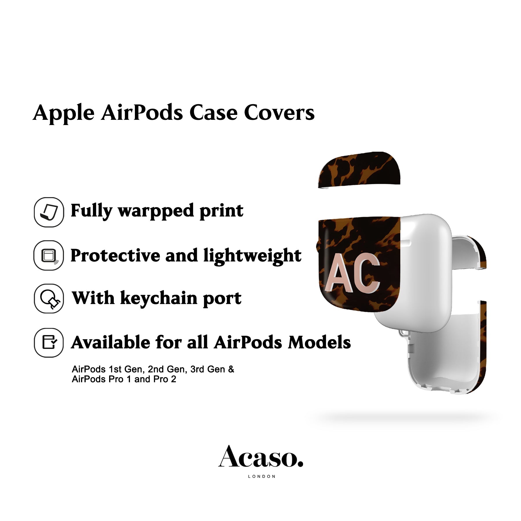 Custom Tortoise AirPods Case Cover