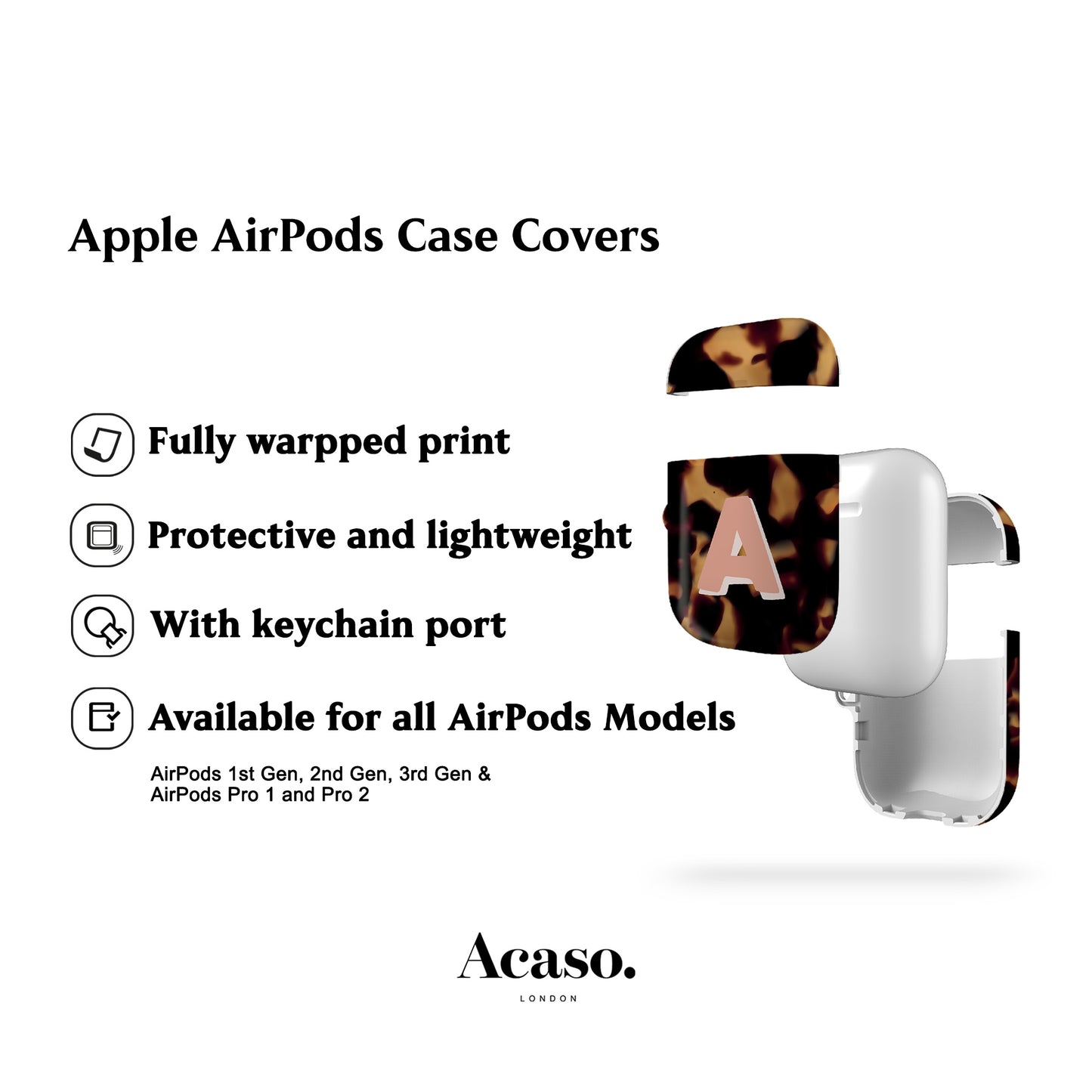 Custom Wavy Tortoise AirPods Case Cover