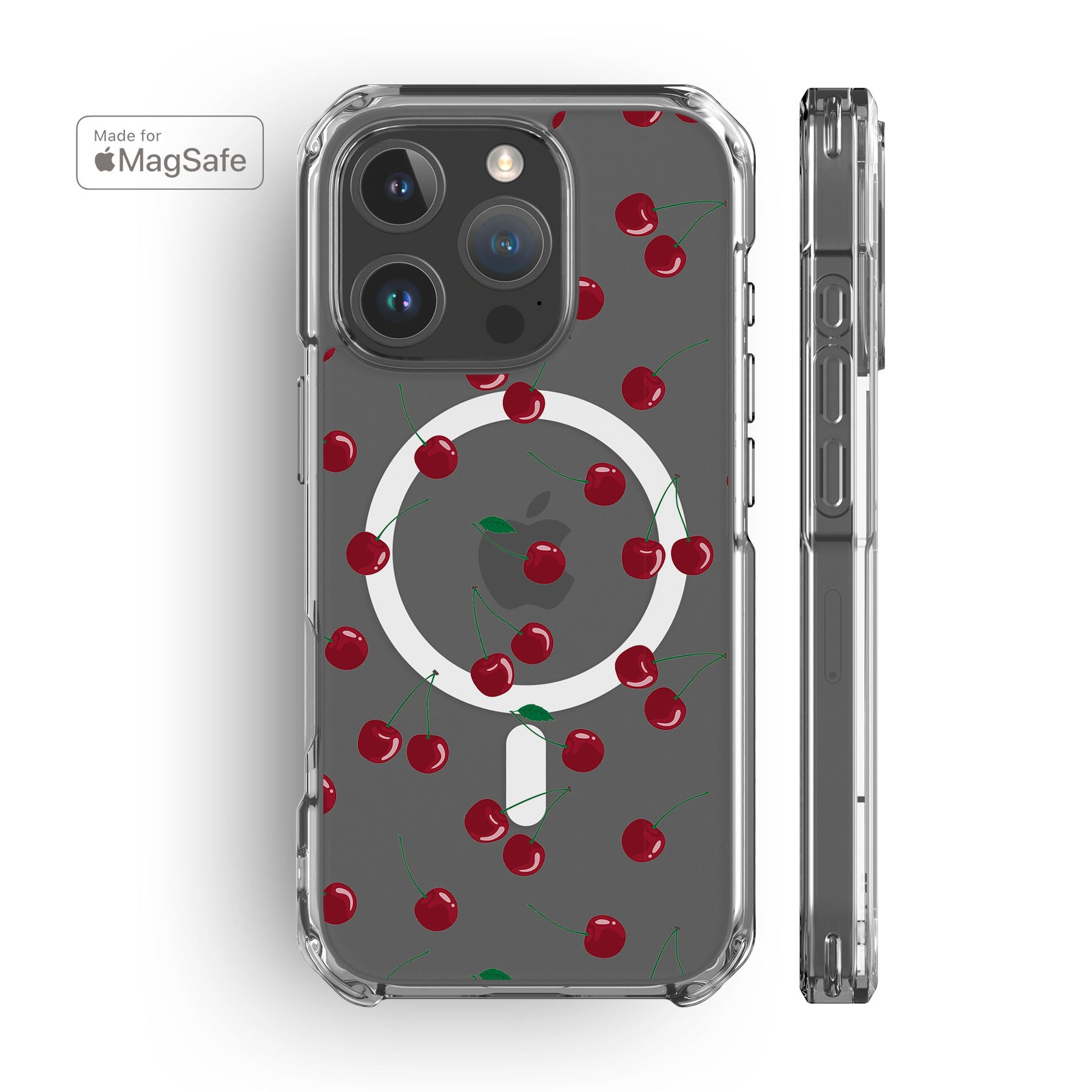 Cherries Clear MagSafe iPhone Case