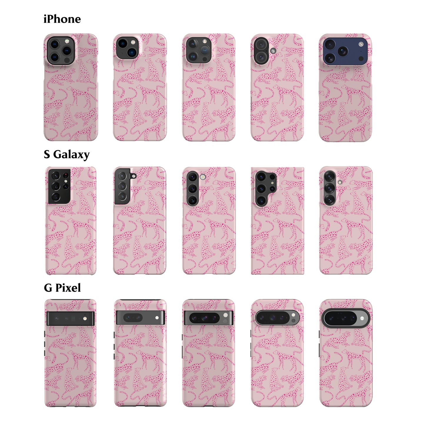 Cute Pink Leopards Phone Case