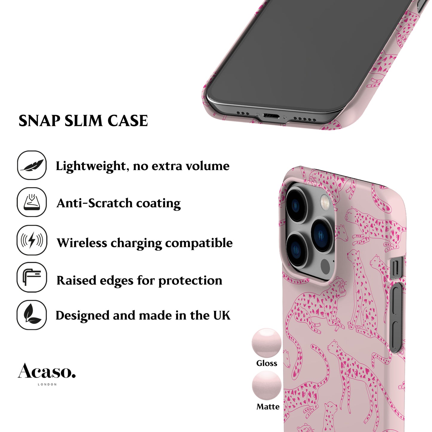 Cute Pink Leopards Phone Case