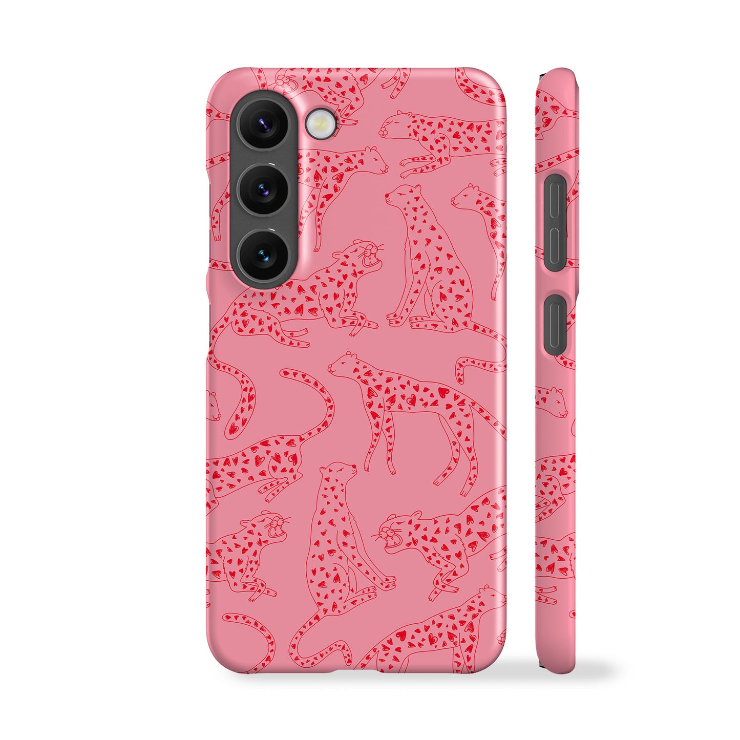 Leopard Hearts Red Phone Case