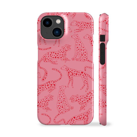 Leopard Hearts Red Phone Case